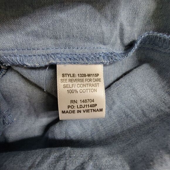 Bluet Sleeveless Two Tone Cotton Tie Waist Dress Blue Size 6 Petite - Picture 5 of 12